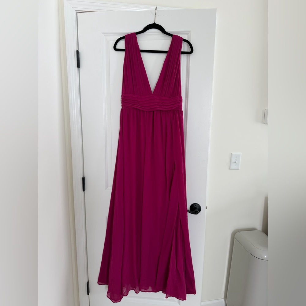 Lulu's Vibrant Pink Maxi Dress